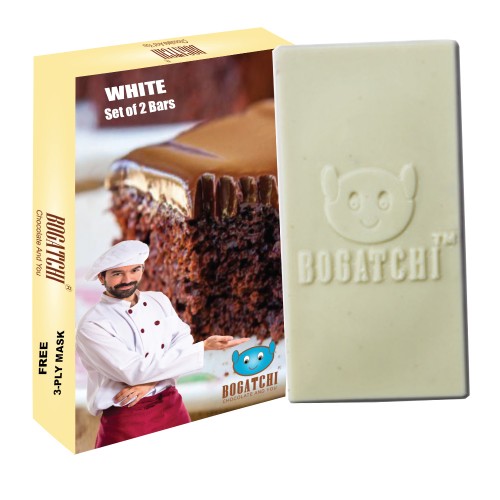 BOGATCHI Baking Chocolate Bar | COMPOUND Chocolate |GLUTEN FREE |Pure Artisanal White Cooking Chocolate Bars for baking, 160g